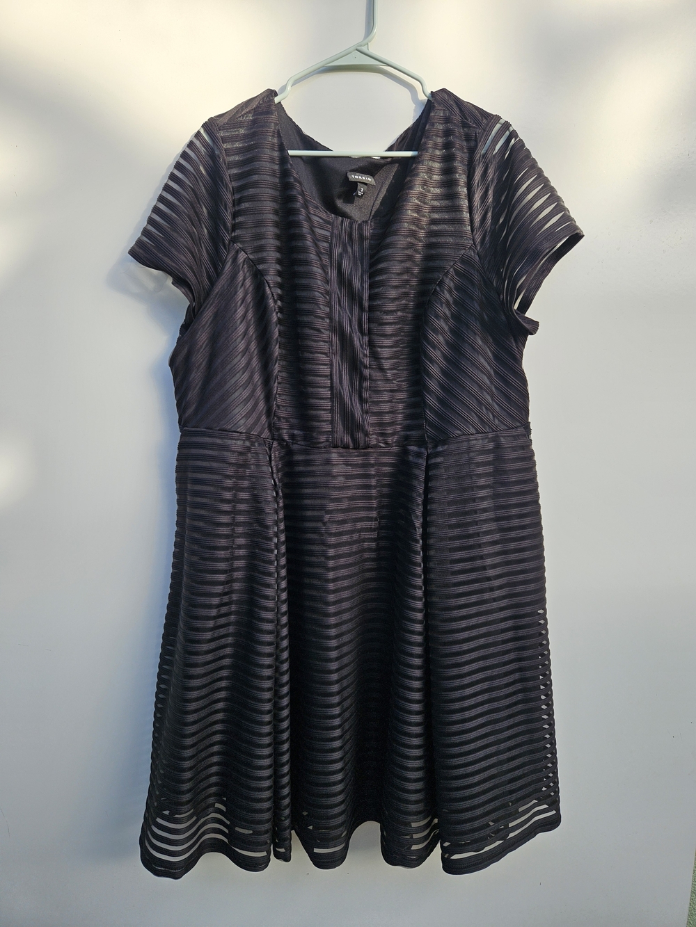 Torrid Size 3 Black Striped Textured Dress